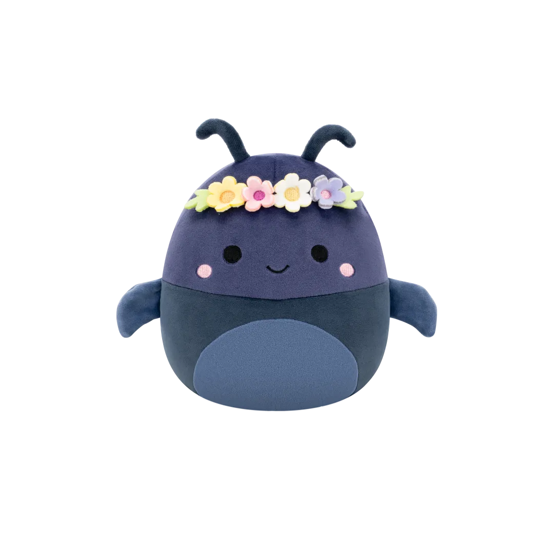 Squishmallows Tyrone de marine mestkever met bloemenkroon, 20 cm