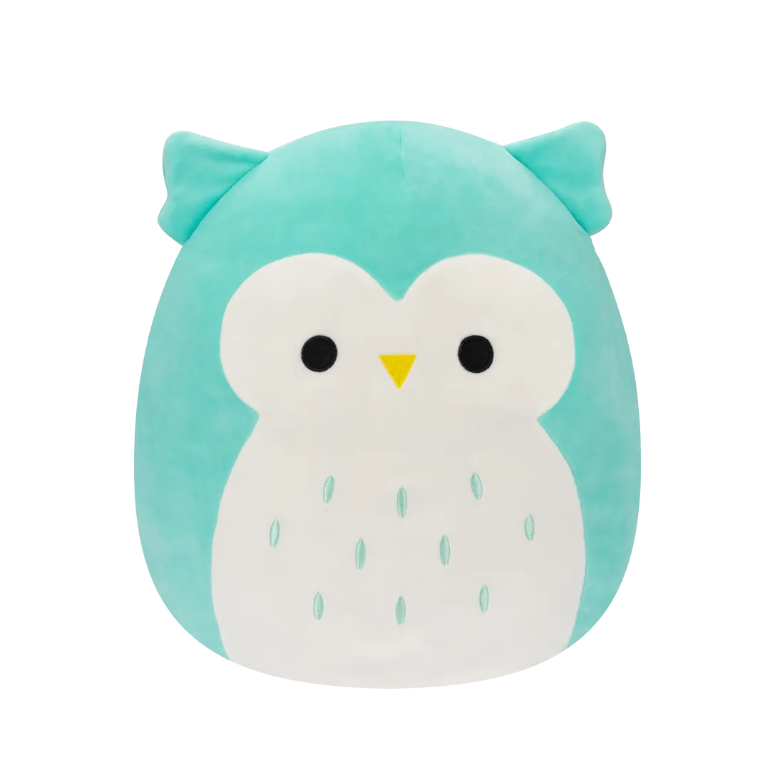 Squishmallows Winston de blauwgroene uil, 20 cm