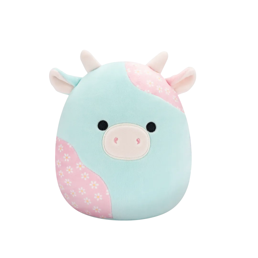 Squishmallows Yamaris de mint en roze bloemenkoe, 20 cm