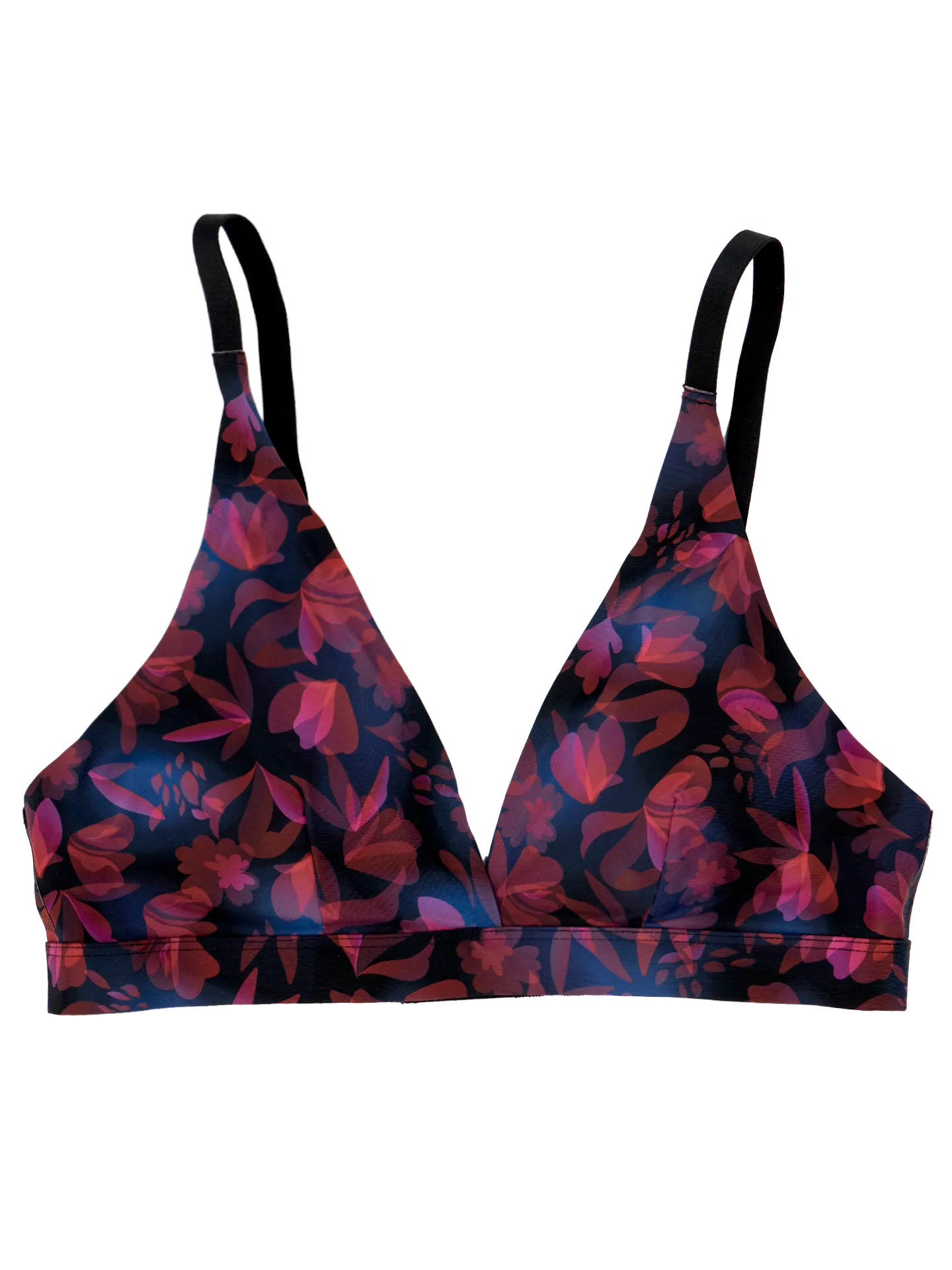 Naadloze driehoek-bralette voor dames Nachtbloemen