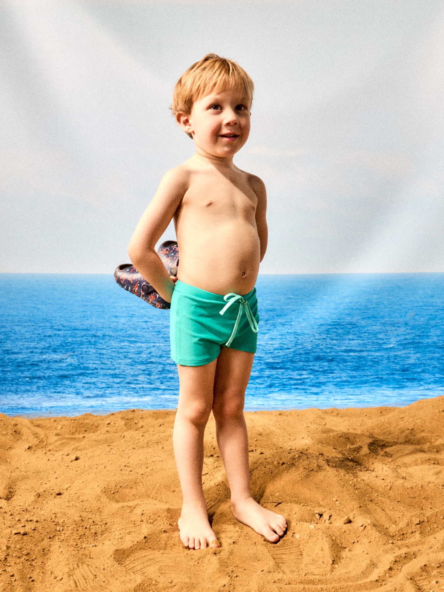 Turquoise elastisch zwemshort voor kinderen - Image 2
