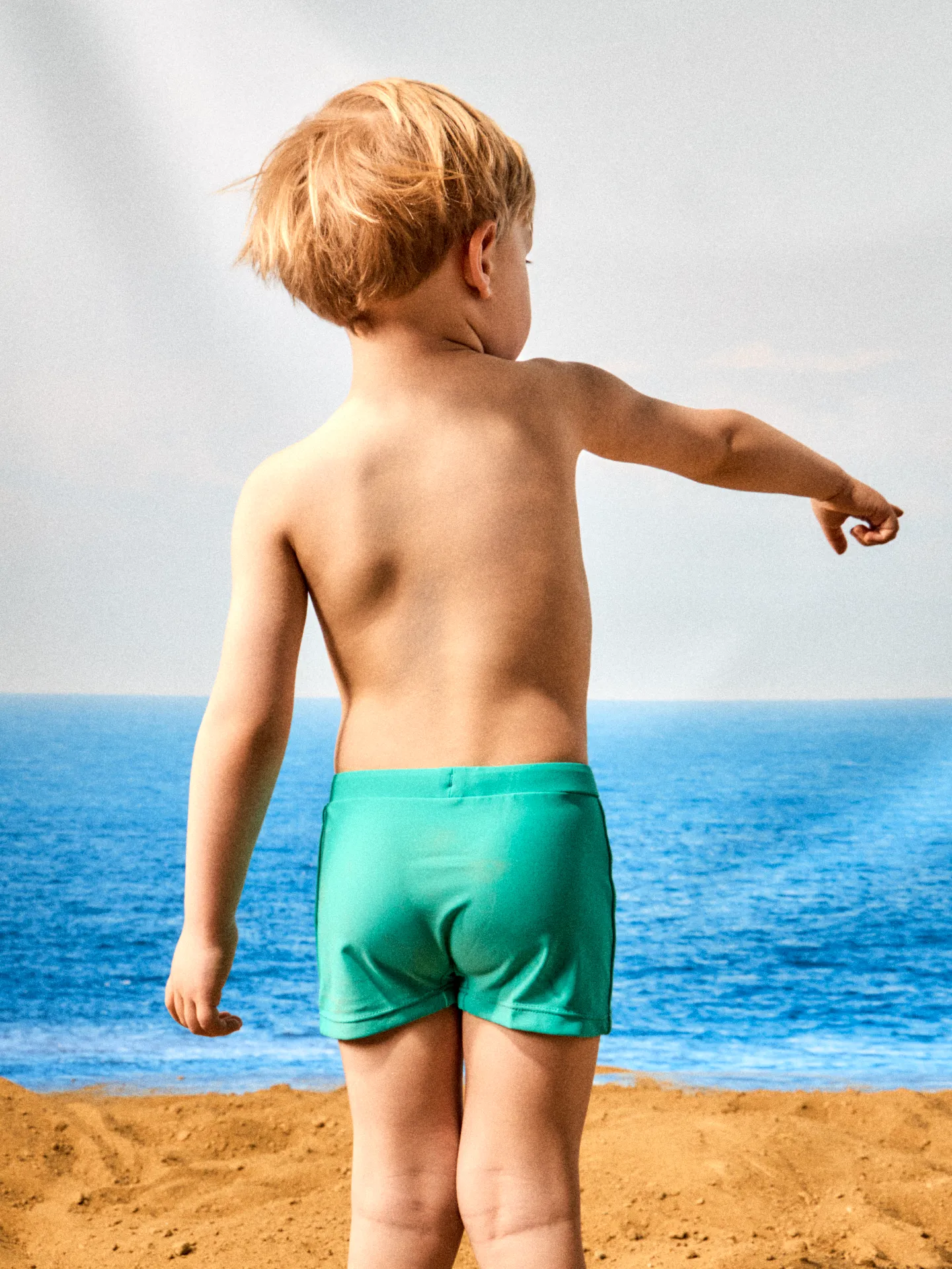 Turquoise elastisch zwemshort voor kinderen - Image 4