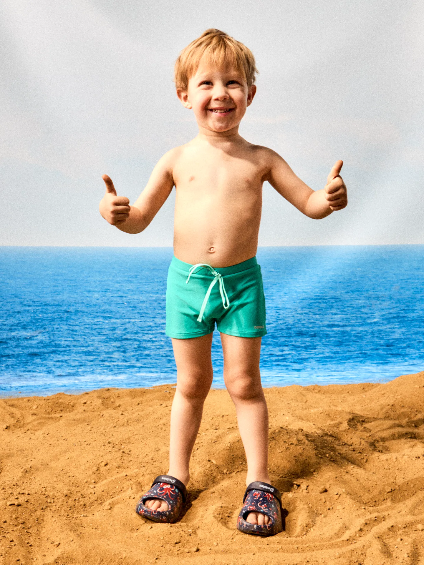 Turquoise elastisch zwemshort voor kinderen - Image 5