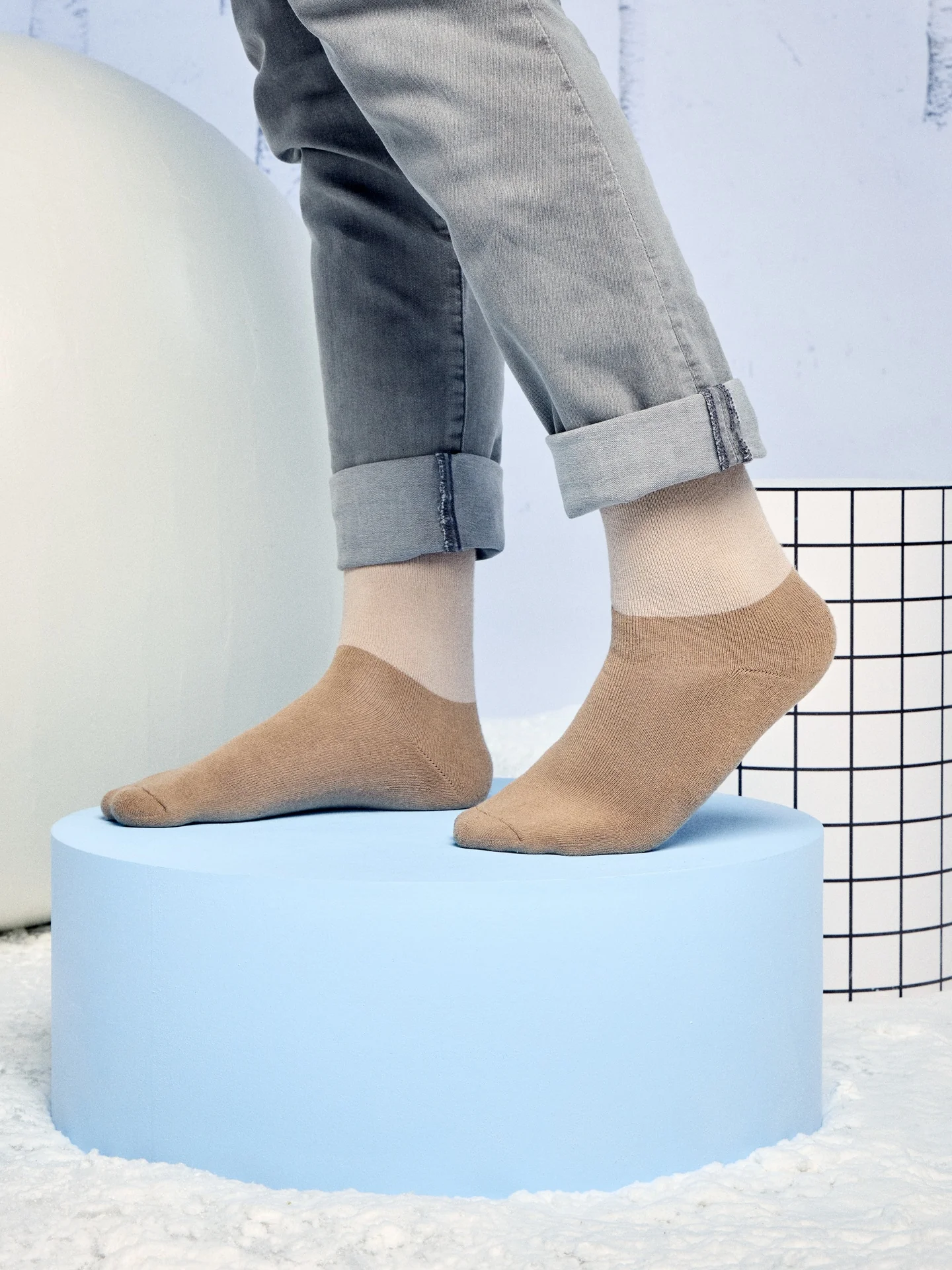 Warme sokken Beige tri-color - Image 3