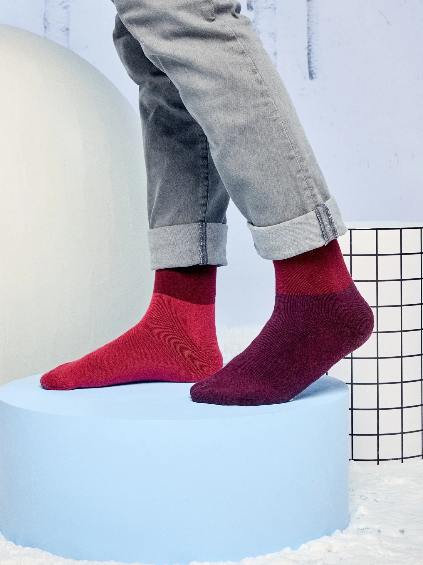 Warme sokken Marron tri-color - Image 4