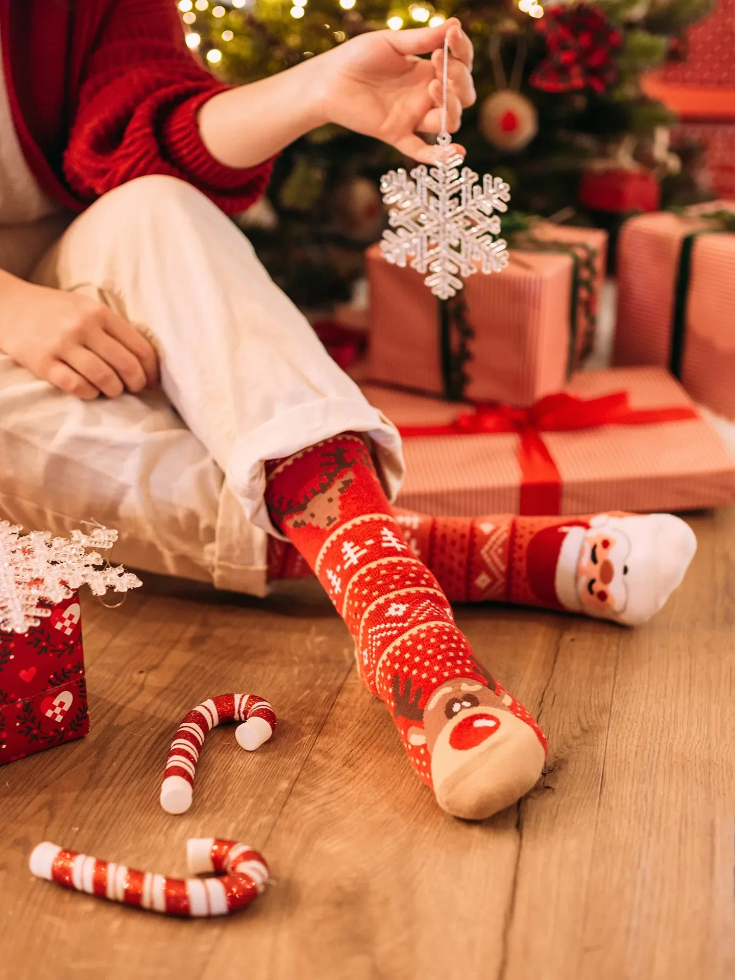 Vrolijke warme sokken Rendieren van de Kerstman - Image 4