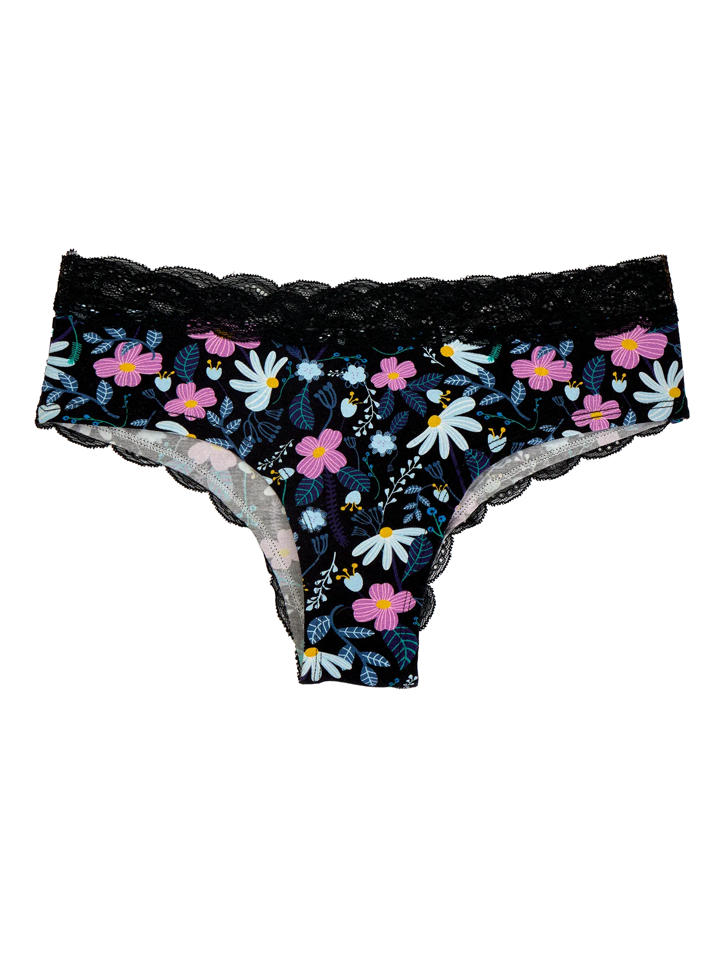 Kanten damesslip Paarse bloemen