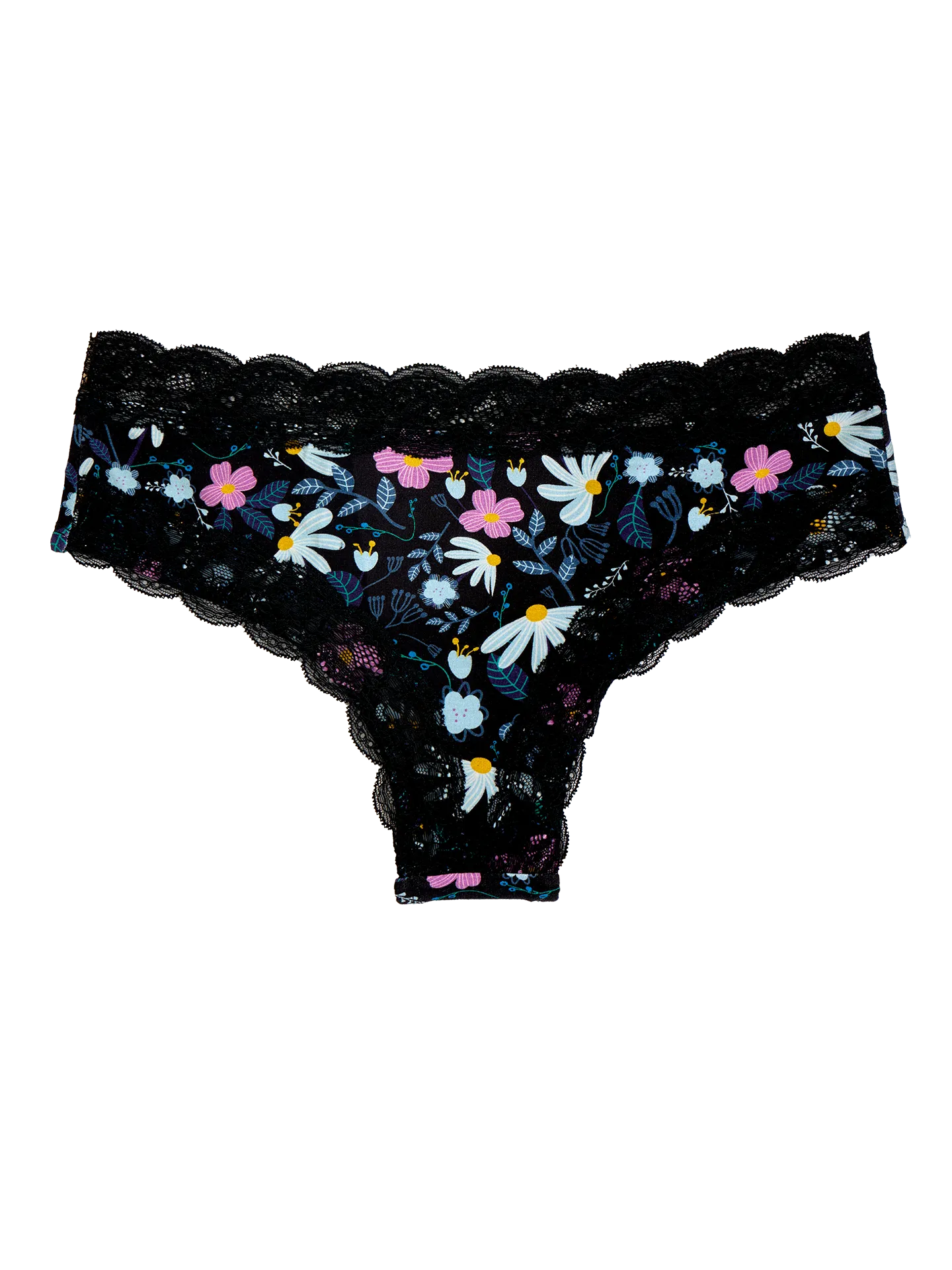 Kanten damesslip Paarse bloemen - Image 2