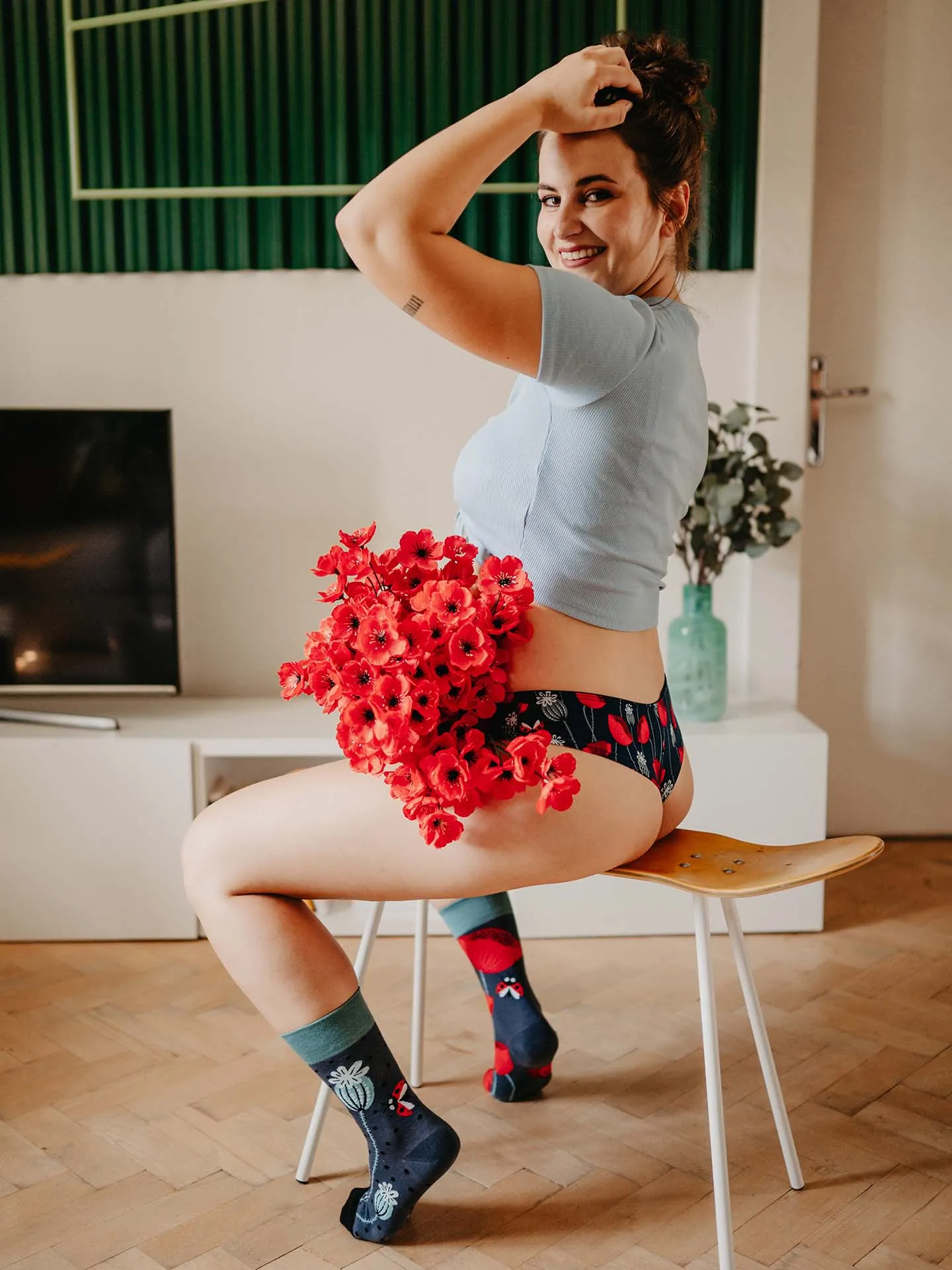 Vrolijke sokken Lieveheersbeestjes & papaverbloemen - Image 6